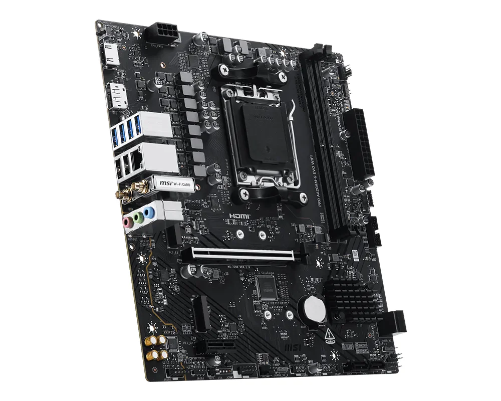 Motherboard MSI PRO A620AM-G EVO WIFI AM5 micro-ATX DDR5 7200MHz M.2 PCIe 4.0 Wi-Fi 6E 2.5GbE HDMI DP - Imagem 3