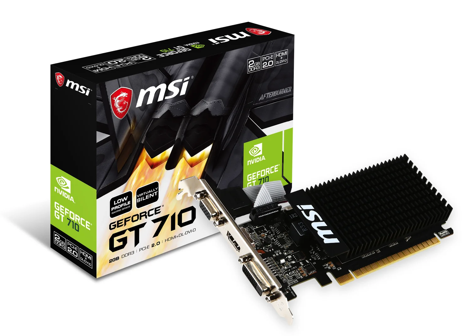 Placa Gráfica MSI GeForce GT 710 2GB GDDR3 Low Profile — Silenciosa e Compacta - Imagem 2