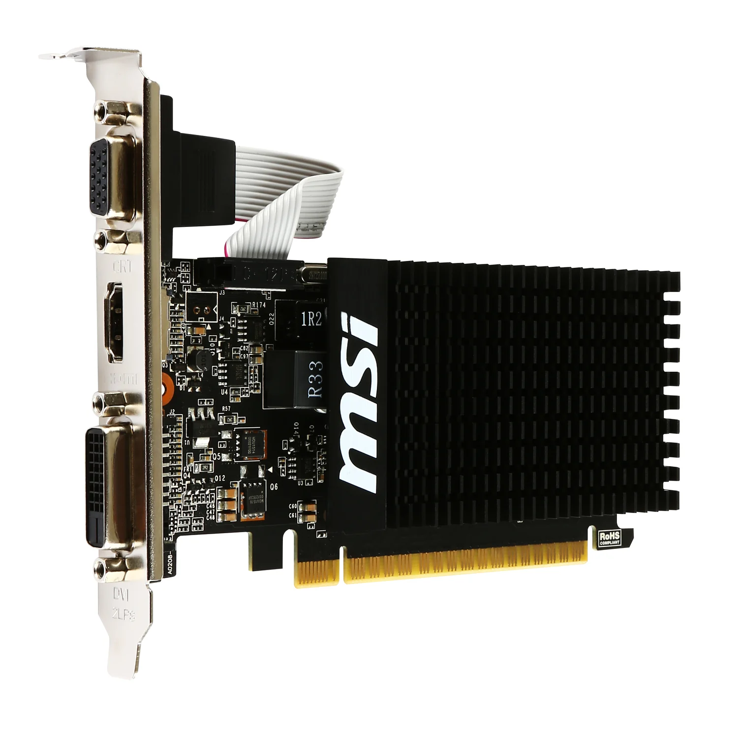 Placa Gráfica MSI GeForce GT 710 2GB GDDR3 Low Profile — Silenciosa e Compacta