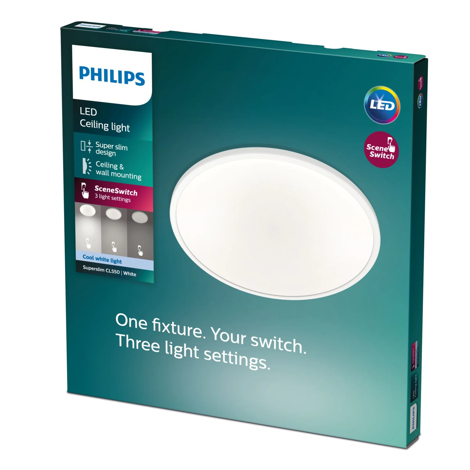 Plafon LED Philips SceneSwitch Super Slim 18W 4000K Branco Frio 1700lm Redondo - Imagem 5