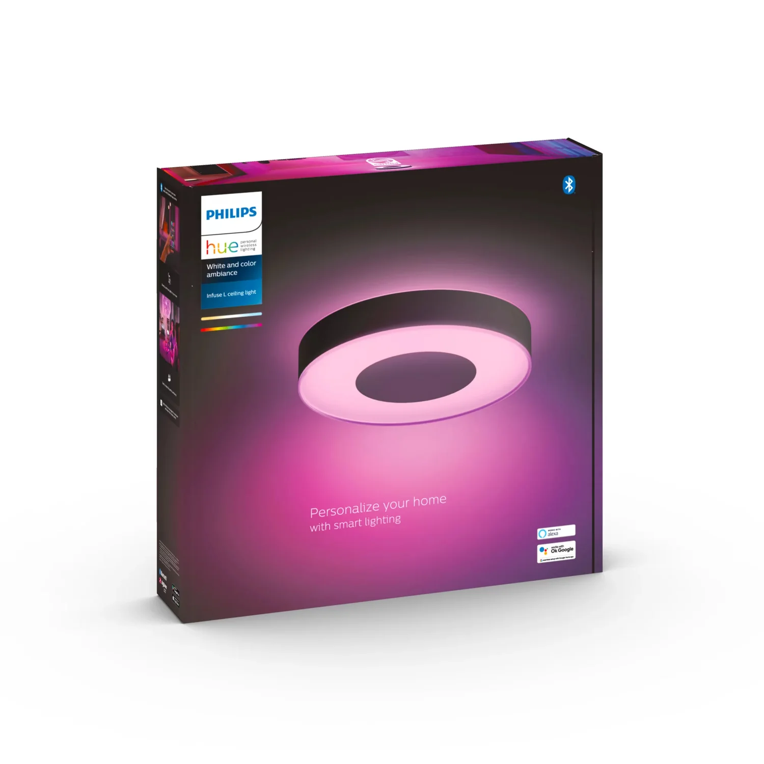 Candeeiro Teto Inteligente Philips Hue Infuse L Preto LED RGB Bluetooth Zigbee 2000-6500K - Imagem 3