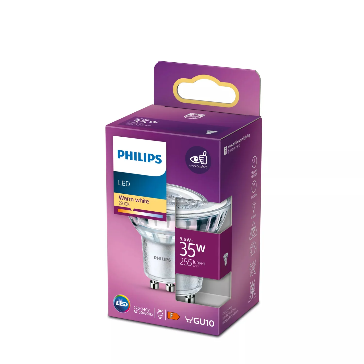 Lâmpada Philips LED Classic GU10 Spot 35W Equivalente 255lm 2700K Branco Quente 36° PAR16 - Imagem 2