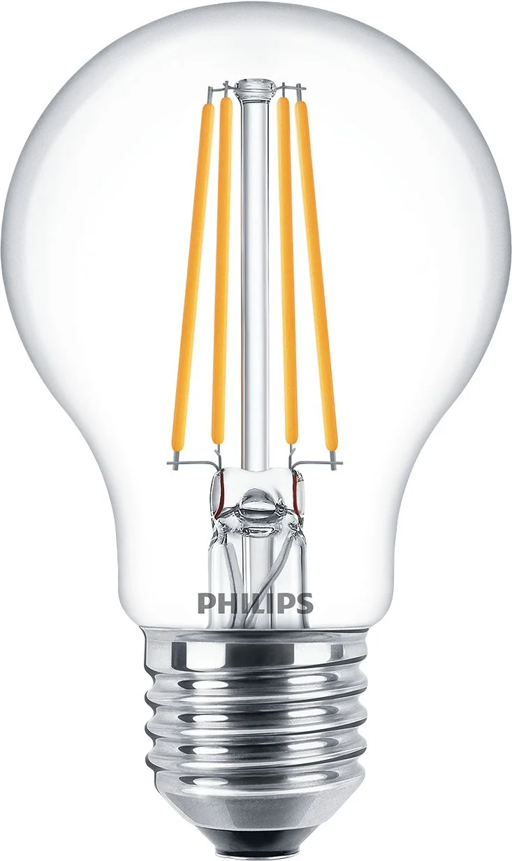 Lâmpada LED Philips A60 E27 7W 850lm 4000K Branco Neutro Transparente