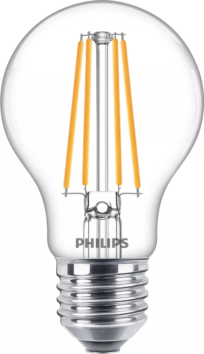 Lâmpada LED Philips A60 E27 8,5W 1055lm 2700K Branco Quente Transparente