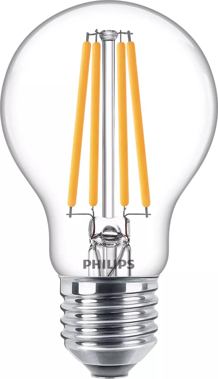 Lâmpada Philips LED Classic A60 E27 Filamento Transparente 100W Equivalente 1521lm 2700K Forte