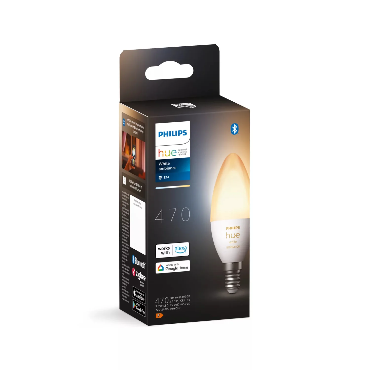 Lâmpada Inteligente Philips Hue White Ambiance Vela B39 E14 5,2W Bluetooth - Imagem 3