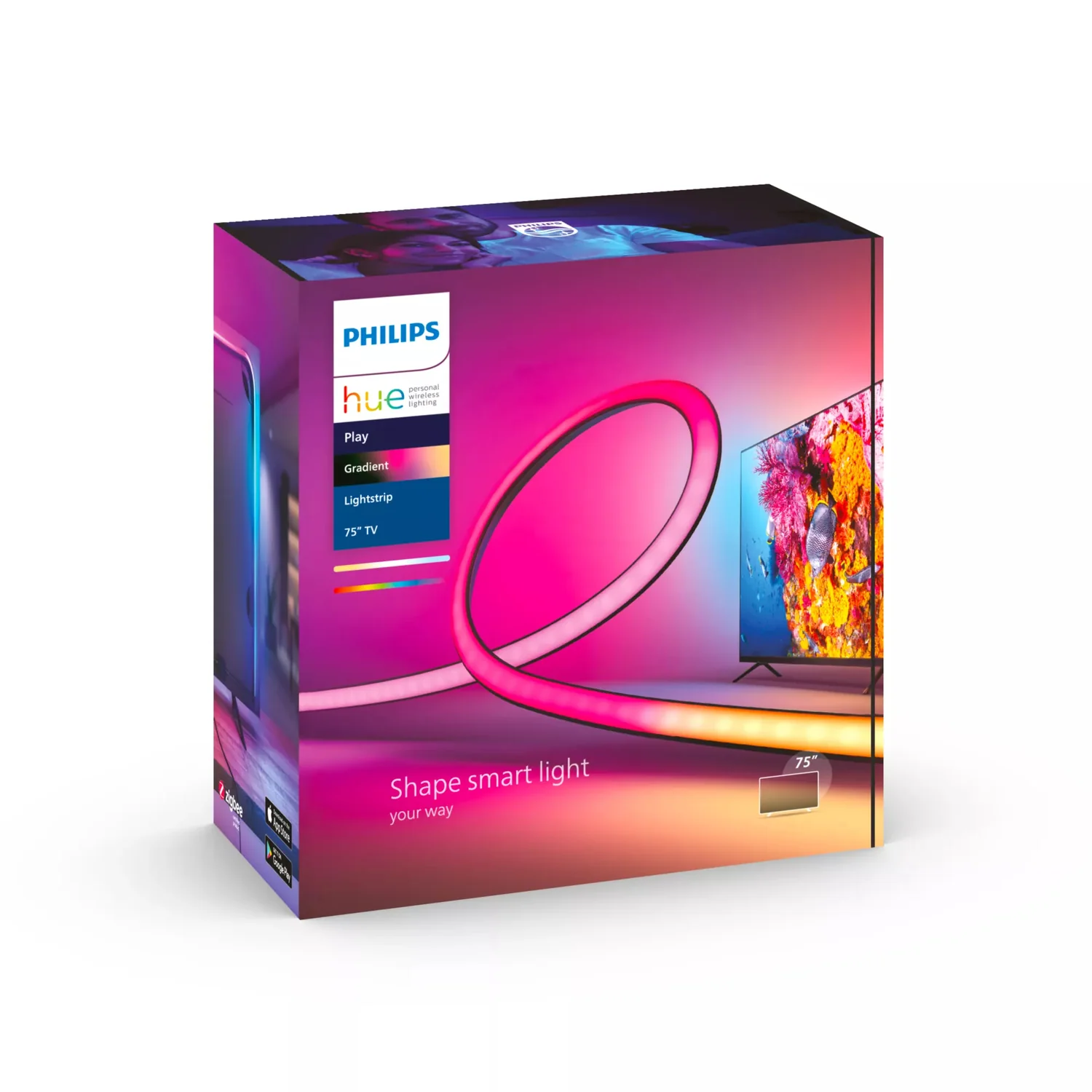 Fita LED Inteligente Philips Hue Play Gradient 3m para TV 75" ou maior RGB+Branco - Imagem 8