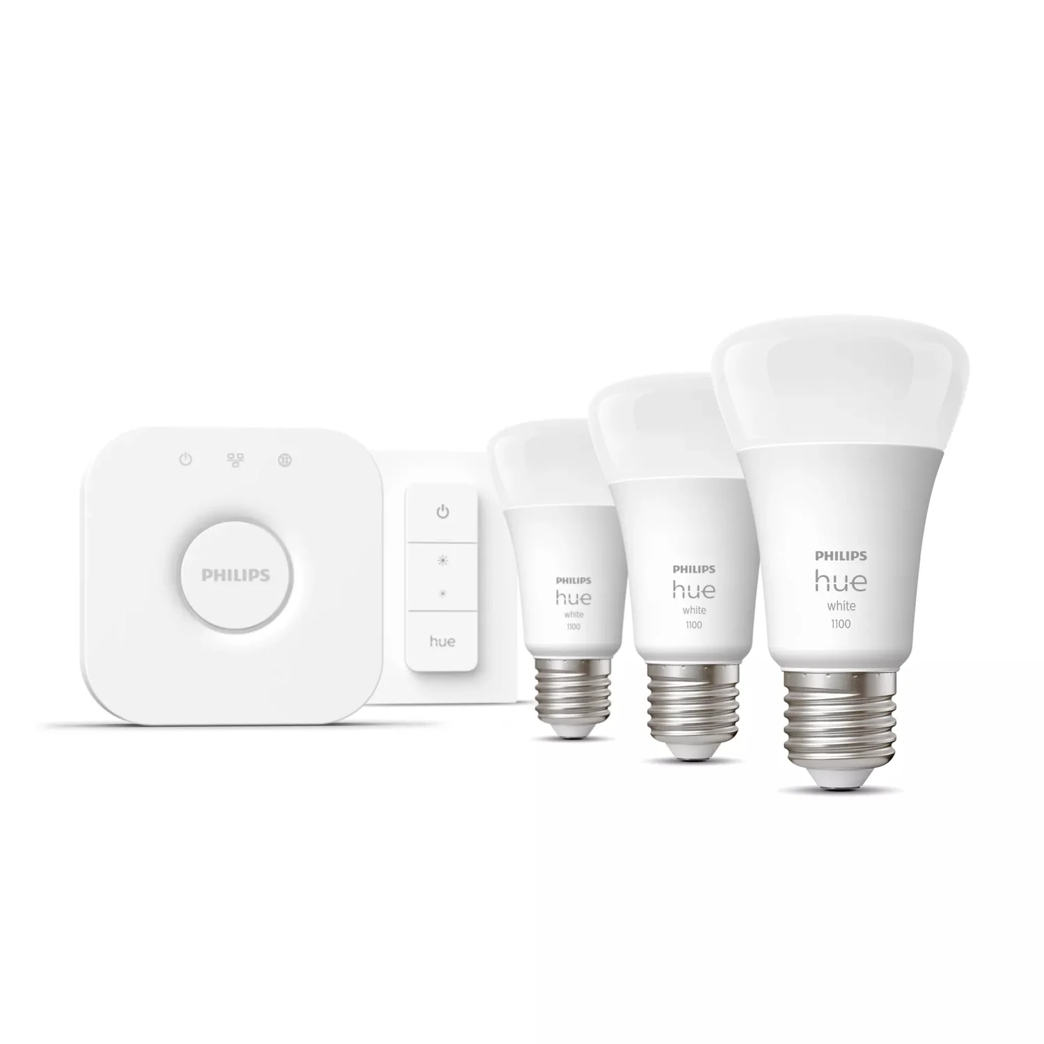 Lâmpada inteligente Philips Hue White E27 A60 9.5W kit 3 unid + interruptor - Imagem 2