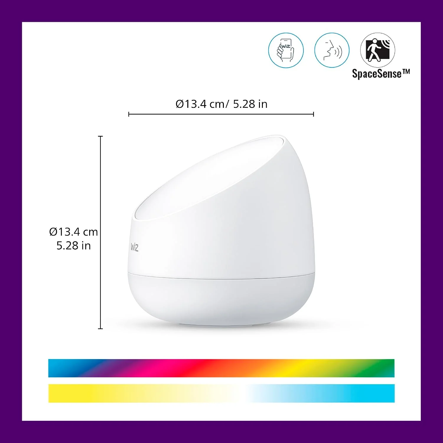 Candeeiro Inteligente Portátil WiZ Squire 9W RGB 2200K-6500K - Imagem 2