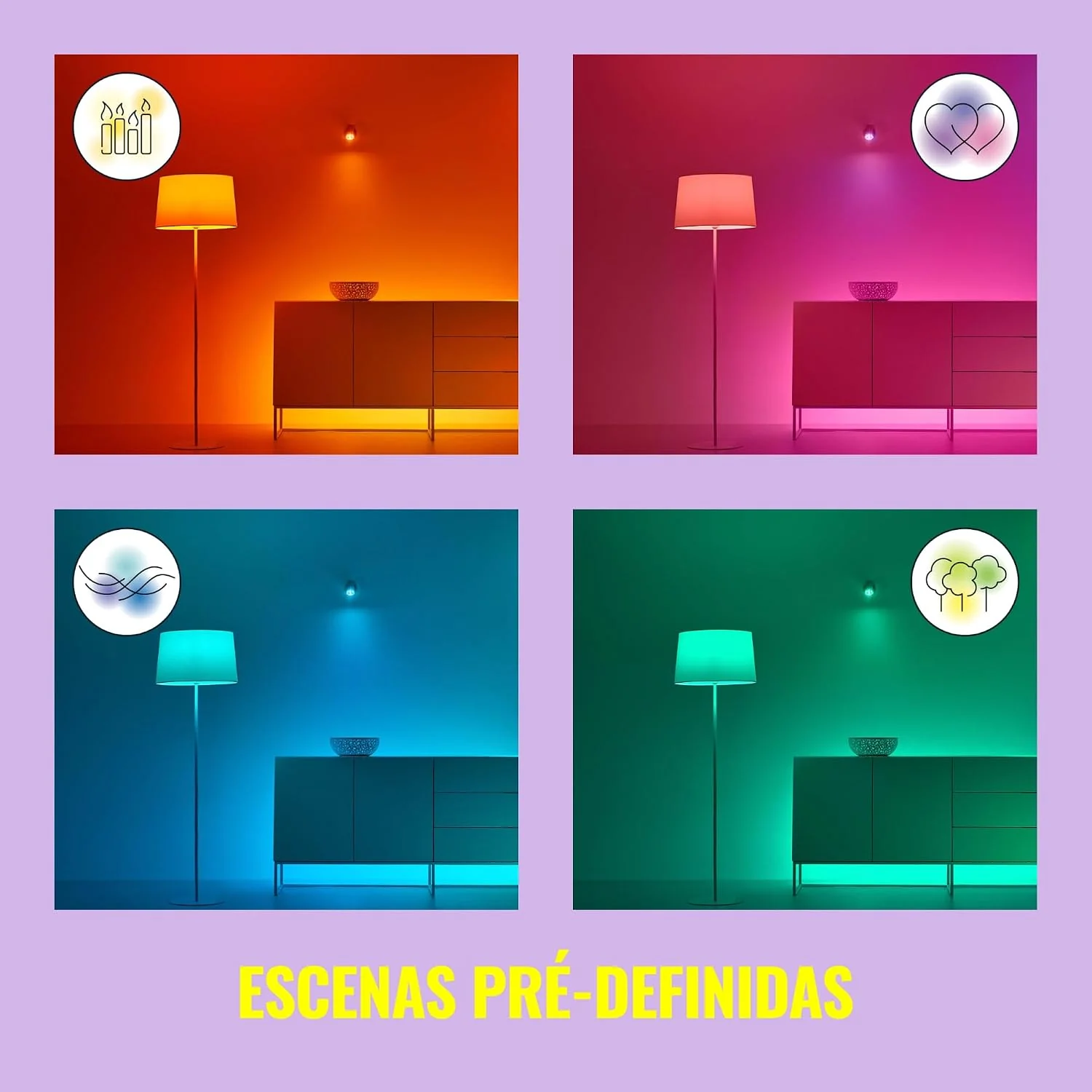 Candeeiro Inteligente Portátil WiZ Squire 9W RGB 2200K-6500K - Imagem 9