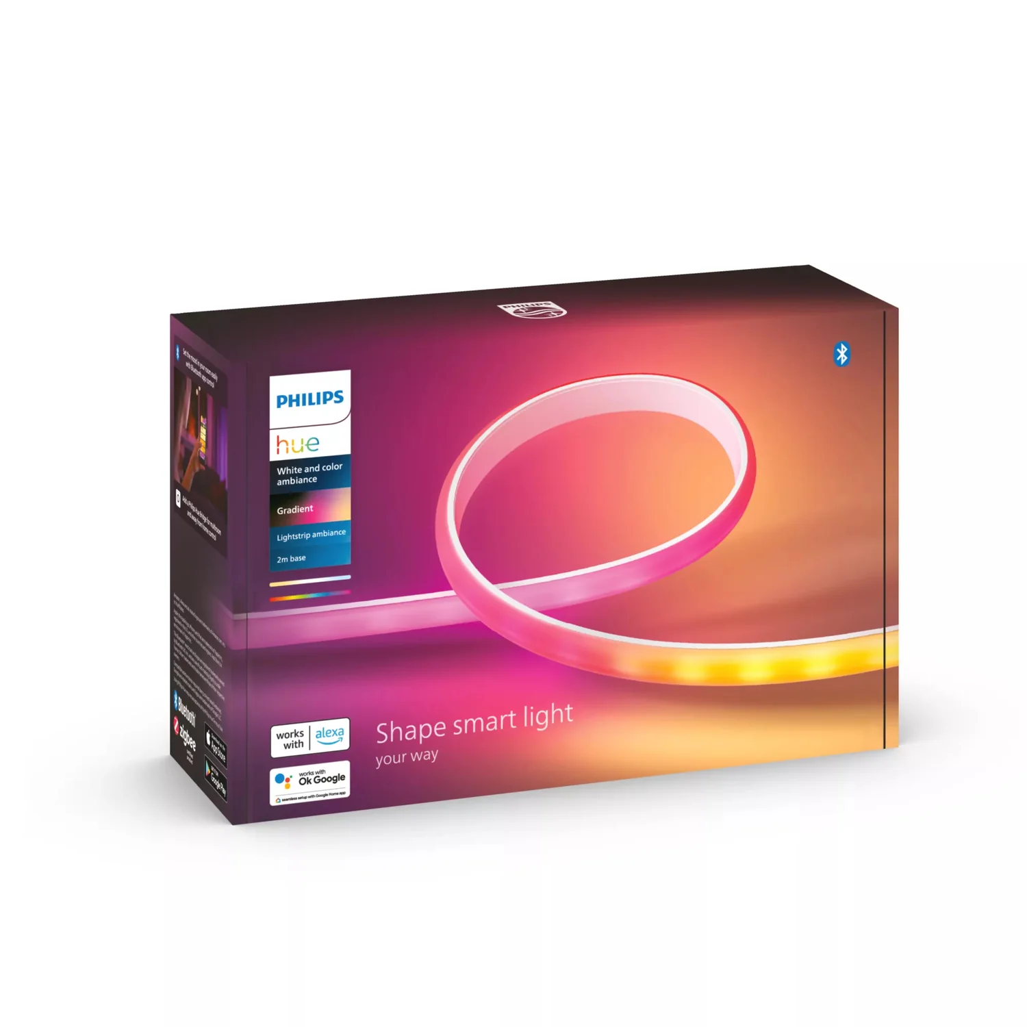 Fita LED Inteligente Philips Hue Gradient Lightstrip 2m 20W Bluetooth/Zigbee - Imagem 3