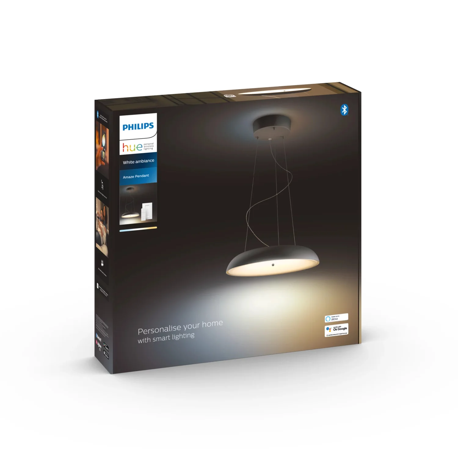 Candeeiro de Suspensão Inteligente Philips Hue Amaze White Ambiance LED 25W Preto - Imagem 3
