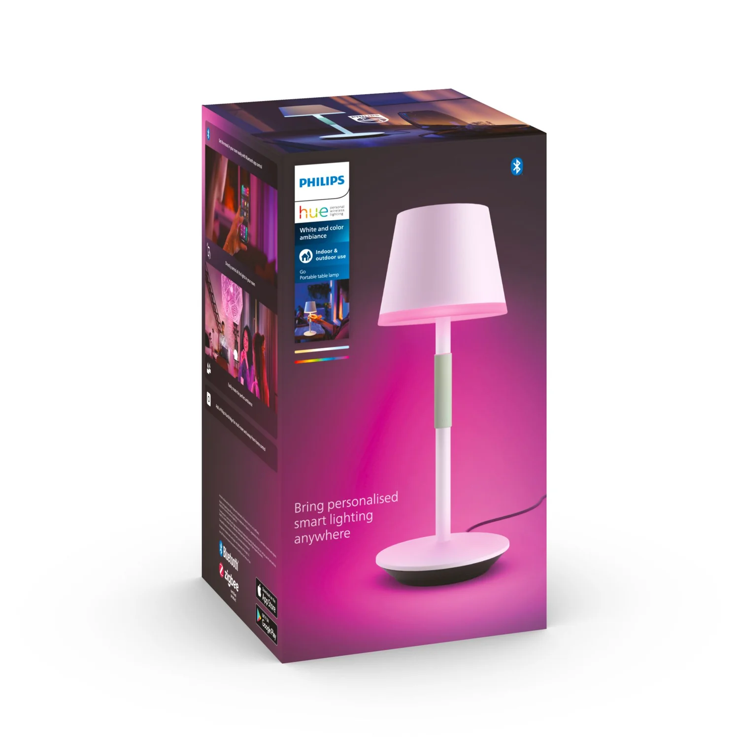 Candeeiro Mesa Portátil Philips Hue Go RGB Multi Bateria Recarregável Wi-Fi Zigbee Sem Fios - Imagem 4