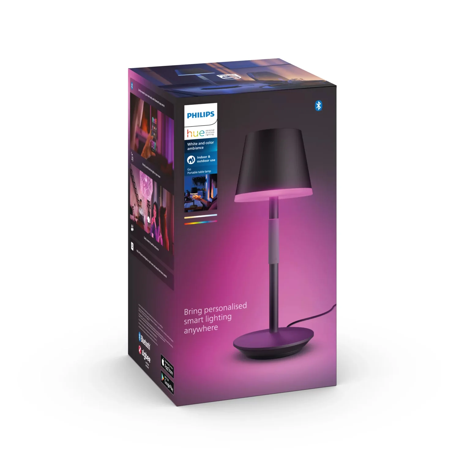 Candeeiro de Mesa Portátil Philips Hue Go Belle White and Color Ambiance LED Preto - Imagem 3