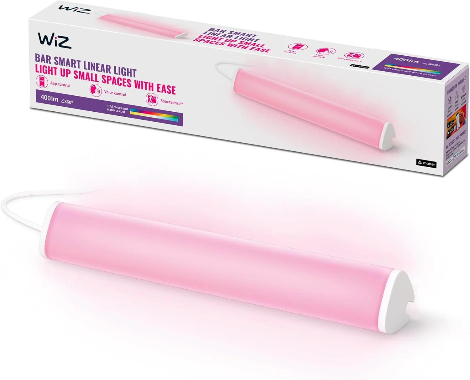 Barra de luz LED inteligente WiZ Wi-Fi Bluetooth multicolor RGB