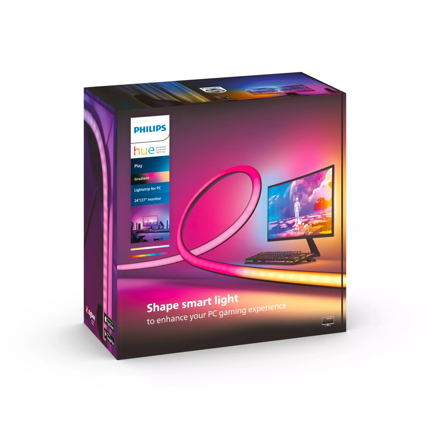 Fita LED Inteligente Philips Hue Play Gradient Lightstrip PC 24-27" Bluetooth Preto - Imagem 4