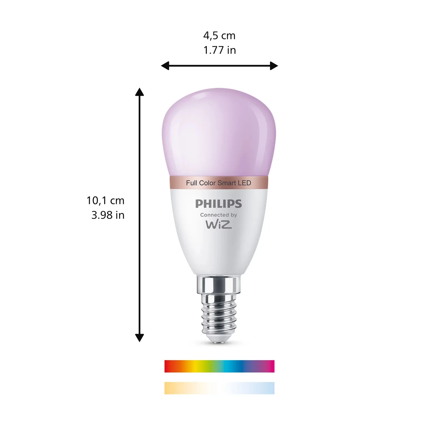 Lâmpada LED Philips WiZ P45 E14 4.9W (40W) 470lm RGB Inteligente Wi-Fi Bluetooth - Imagem 3