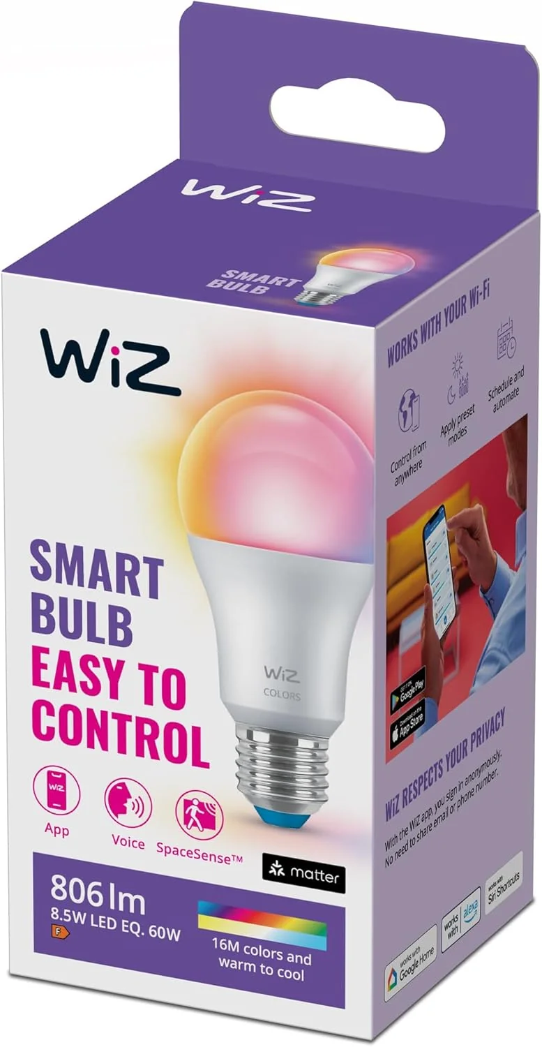 Lâmpada Inteligente LED Signify A60 E27 RGB 8.5W (60W) 806lm Wi-Fi Bluetooth Branco