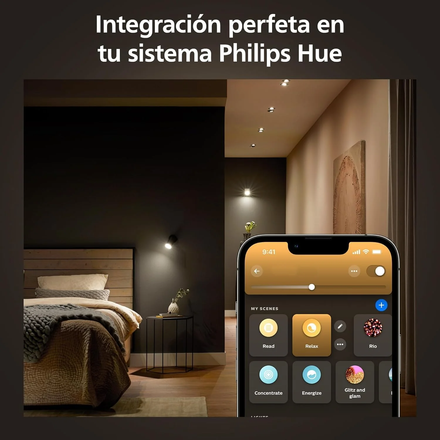 Lâmpada Philips Hue White Ambiance GU10 4.3W LED Bluetooth Zigbee 2200-6500K Pack 3 Unidades - Imagem 3