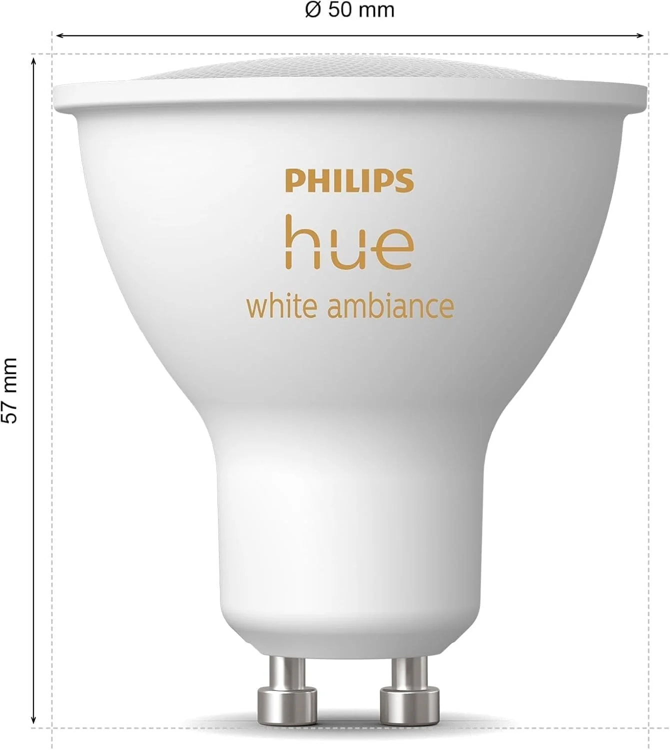 Lâmpada Philips Hue White Ambiance GU10 4.3W LED Bluetooth Zigbee 2200-6500K Pack 3 Unidades - Imagem 8