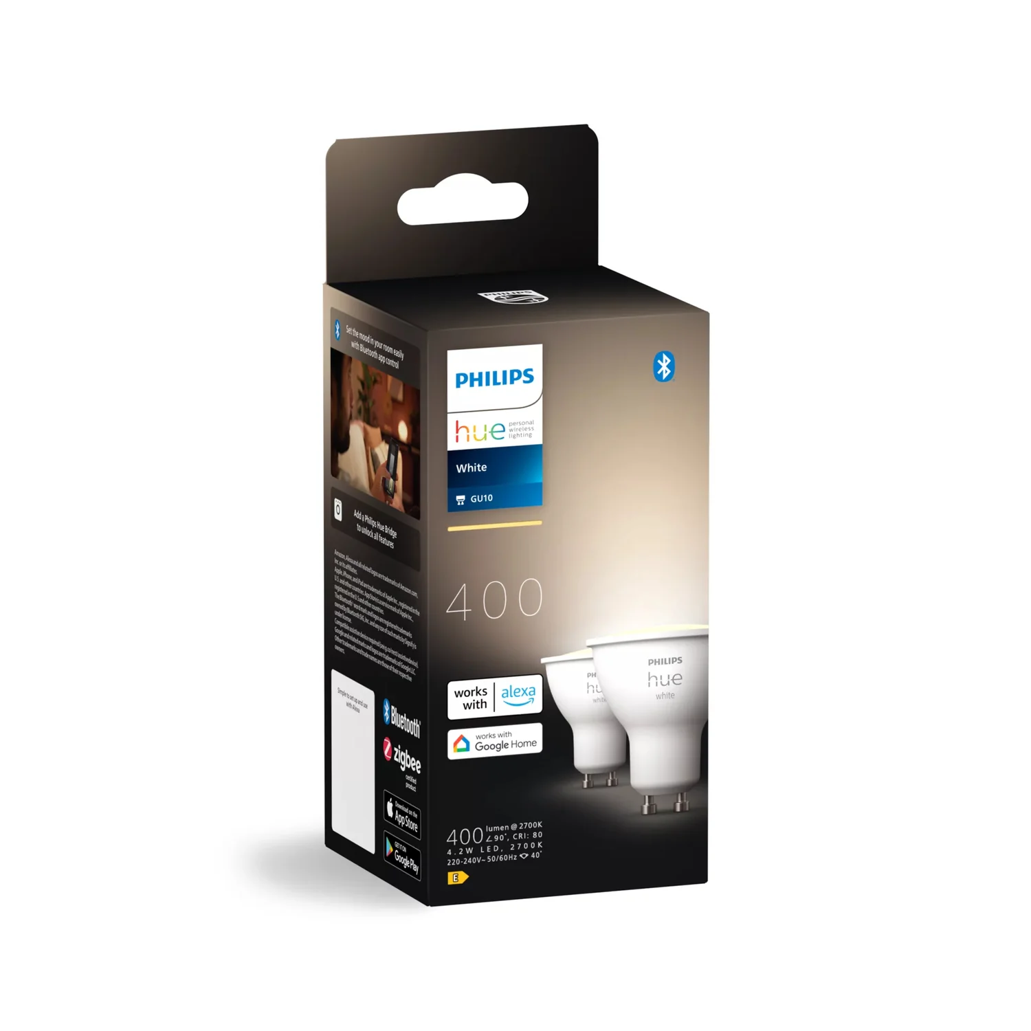 Lâmpada Inteligente Philips Hue White GU10 4,2W Foco LED Pack 2 Unidades - Imagem 2