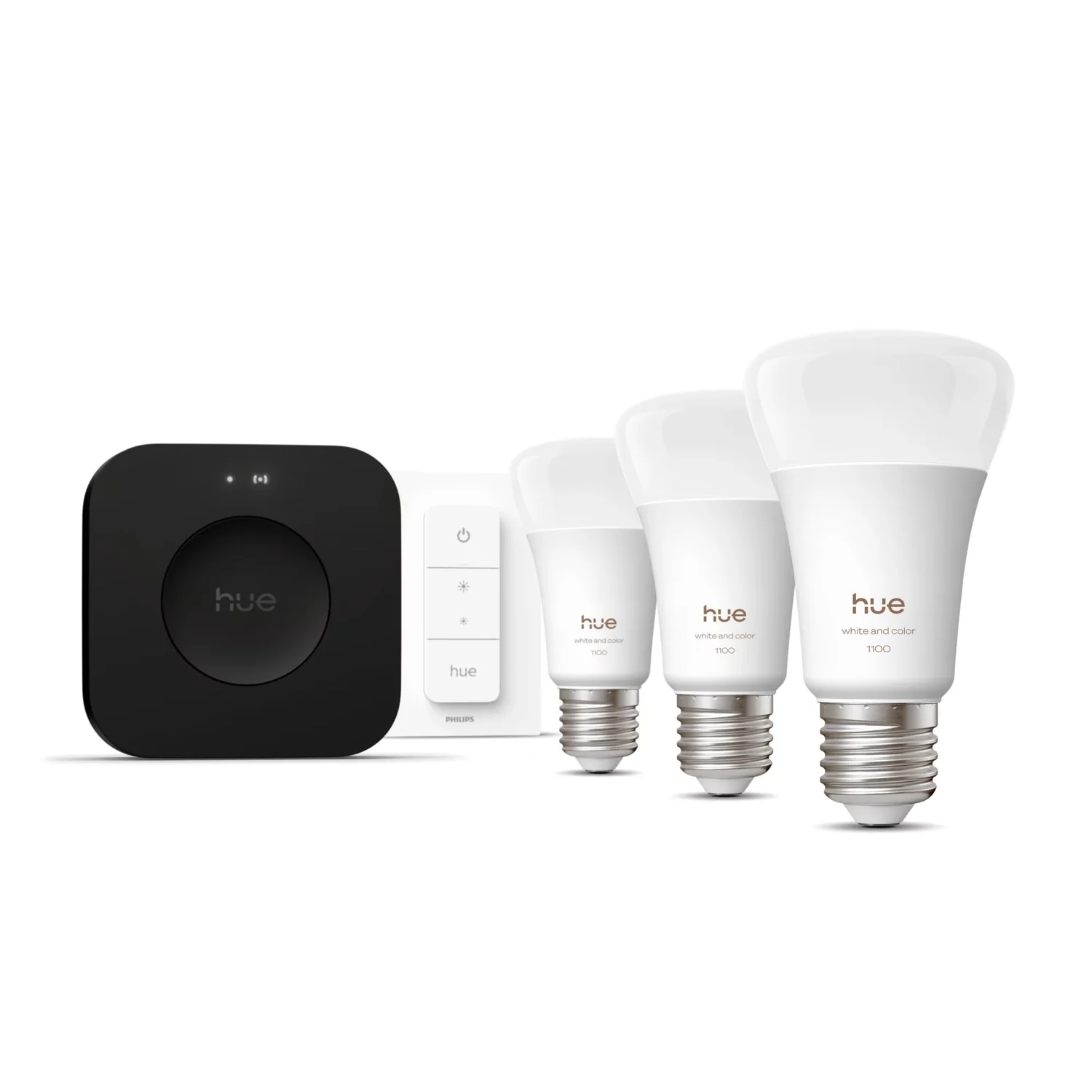 Kit Iluminação Inteligente Philips Hue WCA A60 E27 (3 Lâmpadas + Dimmer + Bridge Pro) - Imagem 2