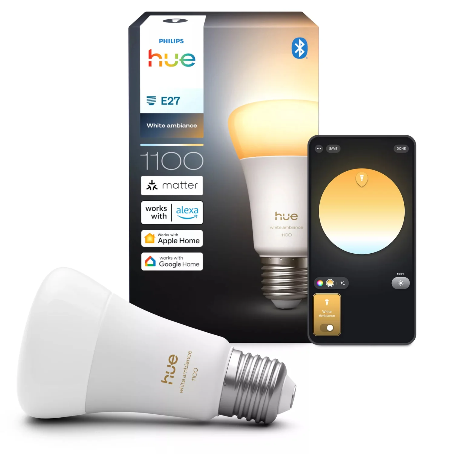 Lâmpada Inteligente Philips Hue White Ambiance A60 E27 1100lm - Imagem 3