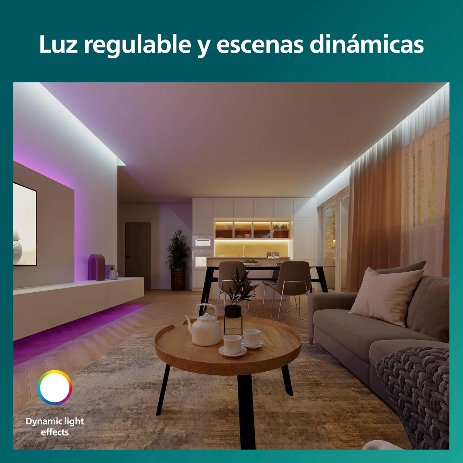 Fita LED Philips 5 Metros RGB Multi Iluminação Ambiente para Quartos Salas Cozinhas - Imagem 8