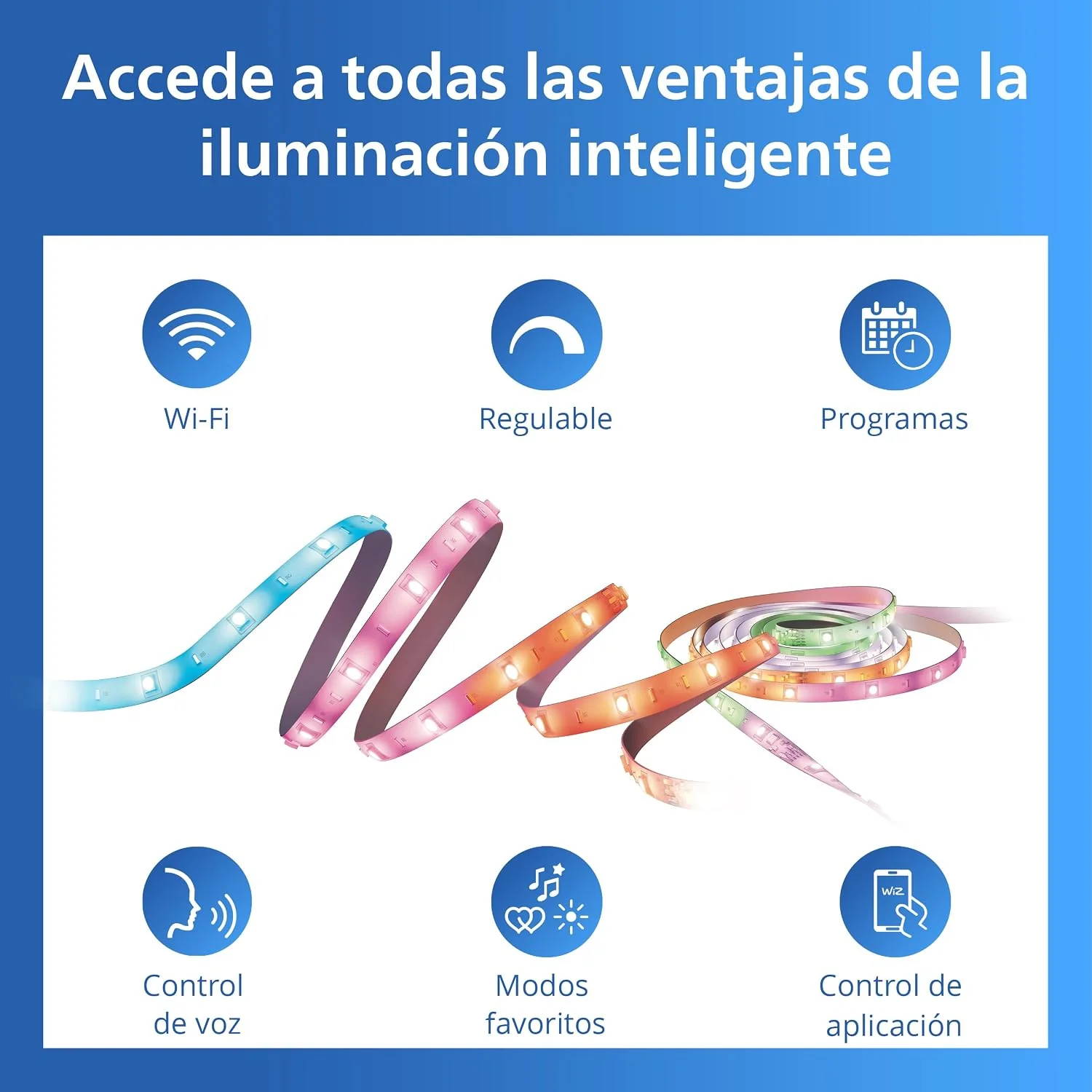 Fita LED Inteligente Signify PHI RGBIC 20m Wi-Fi Bluetooth 2700K-6500K Branco - Imagem 2