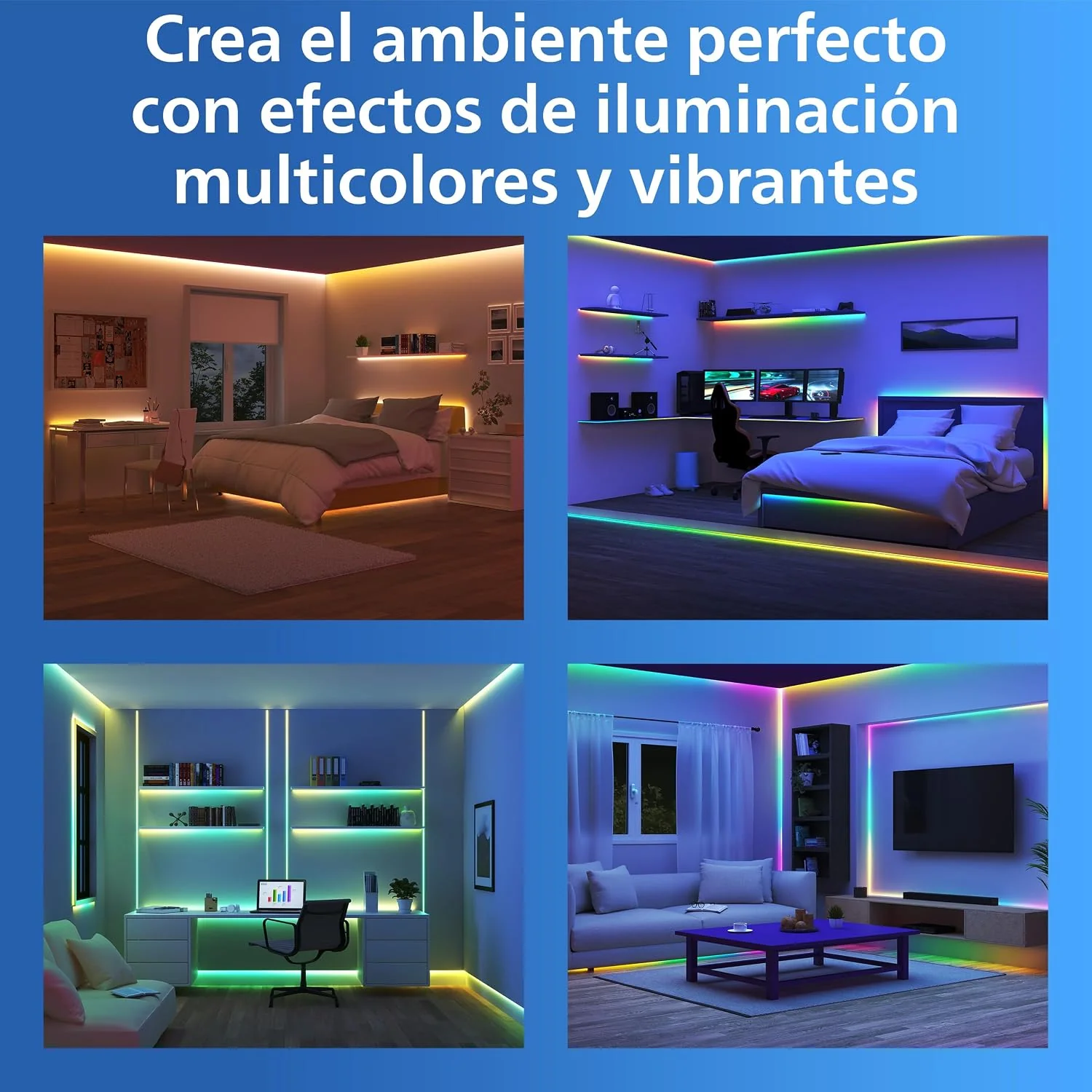 Fita LED Inteligente Signify PHI RGBIC 20m Wi-Fi Bluetooth 2700K-6500K Branco - Imagem 3