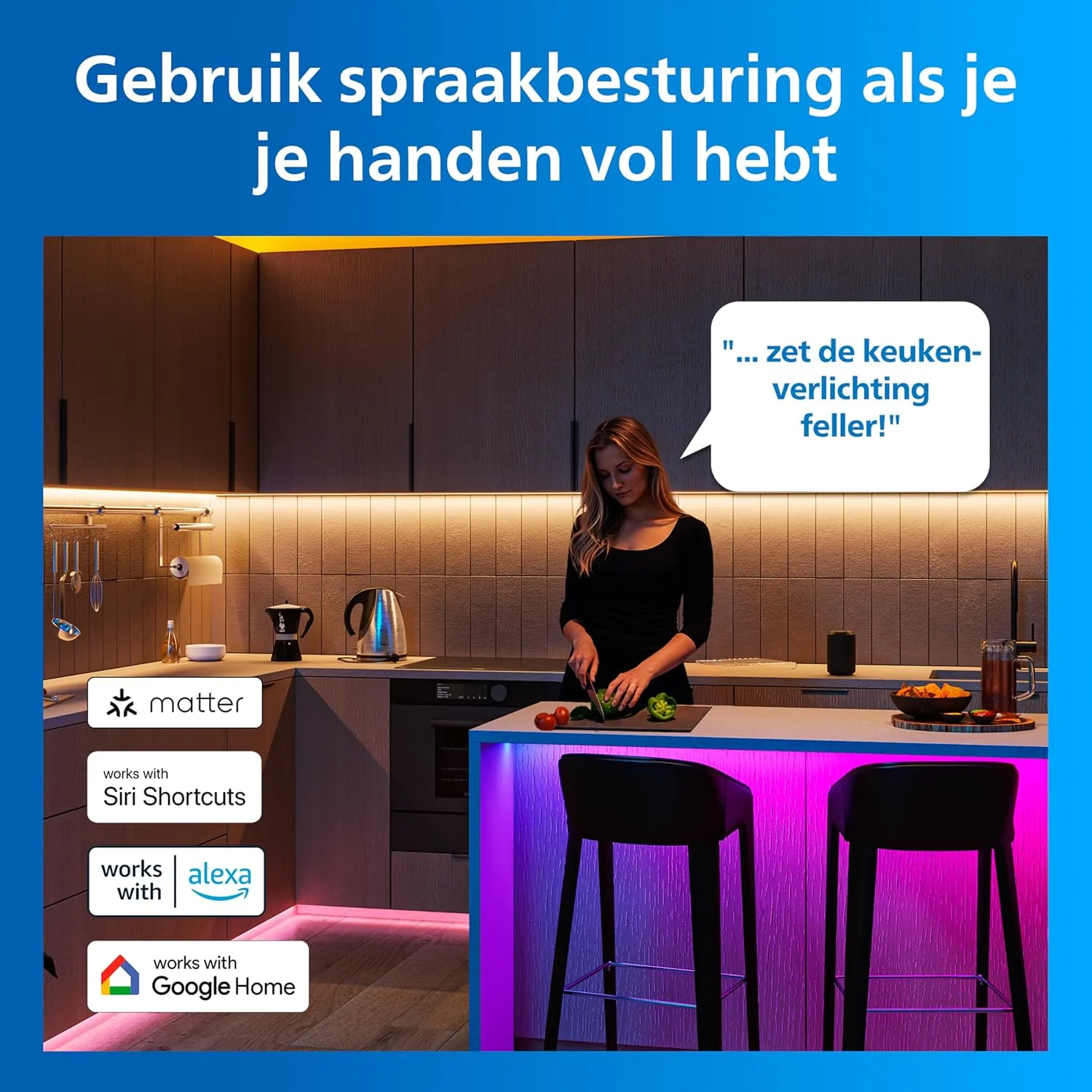 Fita de LED Inteligente Signify Philips RGBICWW 3m 1100lm Wi-Fi Bluetooth Branco - Imagem 8