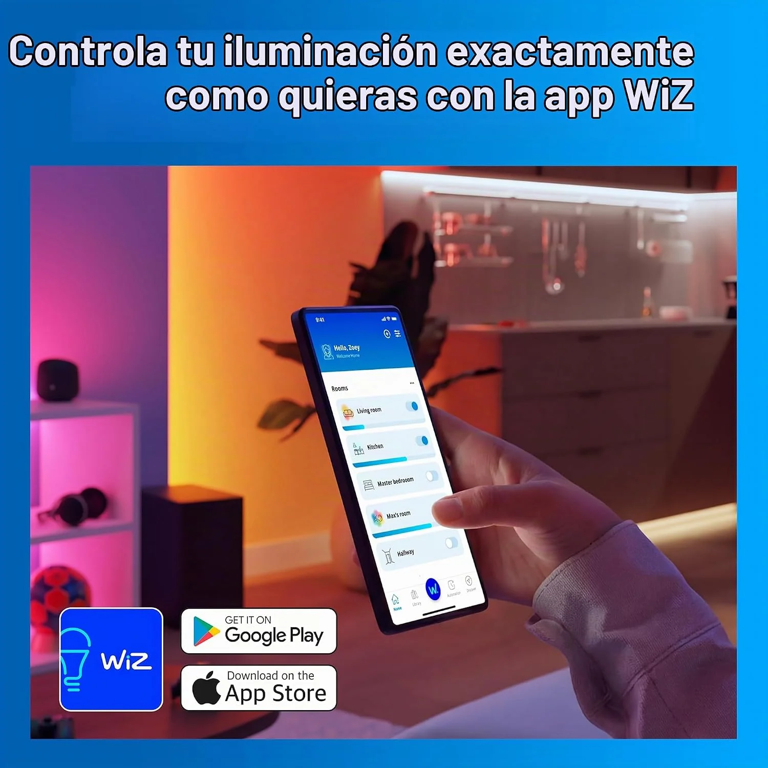 Fita de LED Inteligente Signify Philips RGBICWW 3m 1100lm Wi-Fi Bluetooth Branco - Imagem 9
