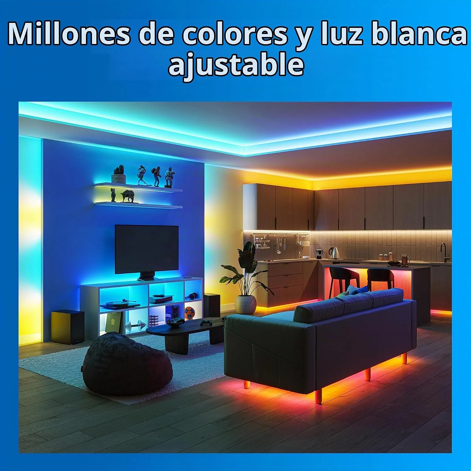 Fita de LED Inteligente Signify Philips RGBICWW 3m 1100lm Wi-Fi Bluetooth Branco - Imagem 3