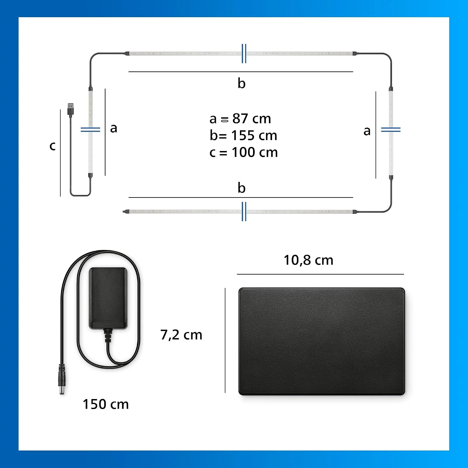 Kit de Iluminação Inteligente Philips HDMI 2.1 Sync Box para TV 75"-85" LED 36W WiFi Bluetooth Preto - Imagem 10