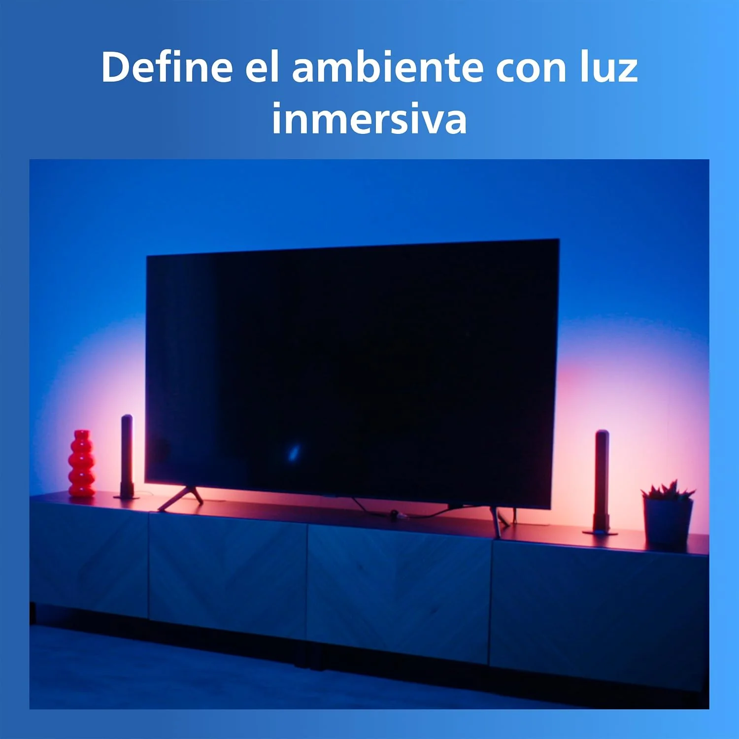 Barra de Iluminação Inteligente Signify PHI Bar 30cm RGBIC Wi-Fi Bluetooth 8.2W Preto Conjunto de 2 - Imagem 3