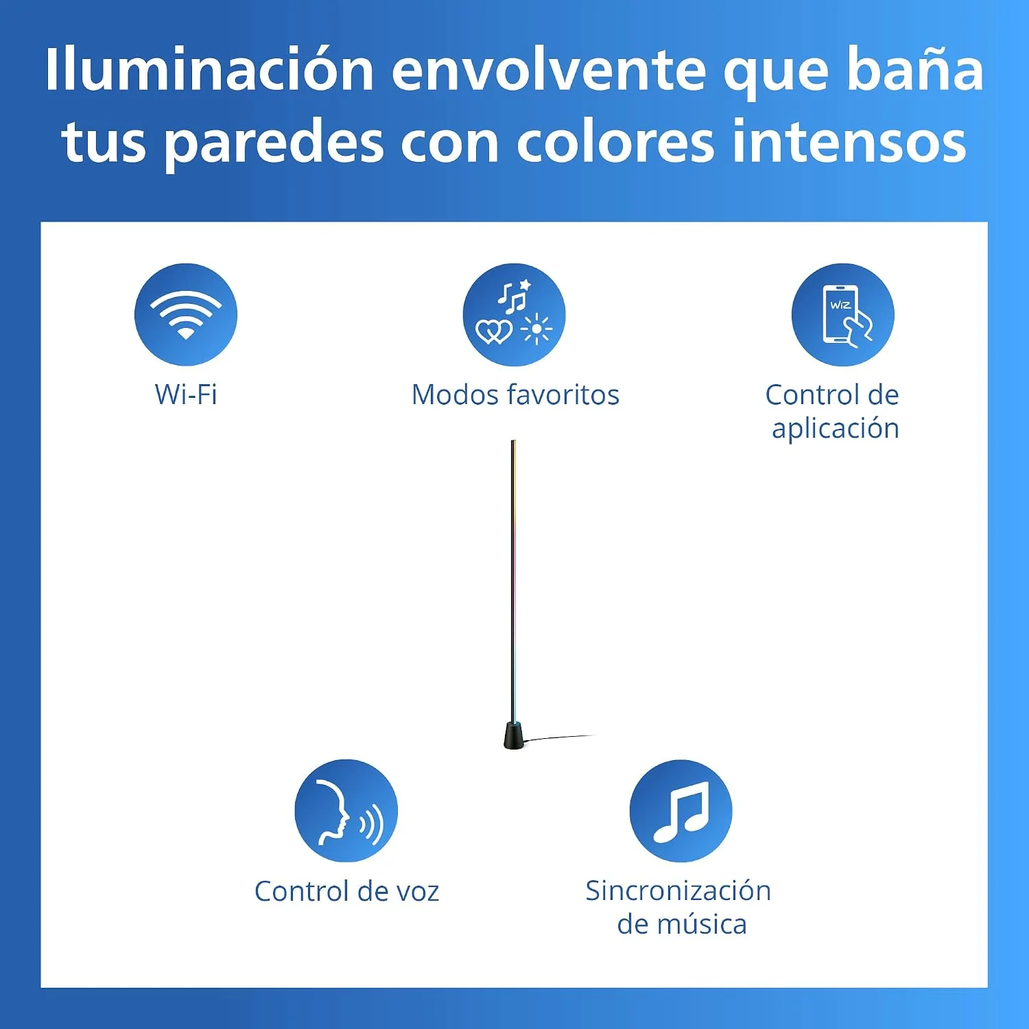 Candeeiro de Chão Inteligente Signify PHI 1.4m RGBIC LED 9.7W Wi-Fi Bluetooth Preto - Imagem 2