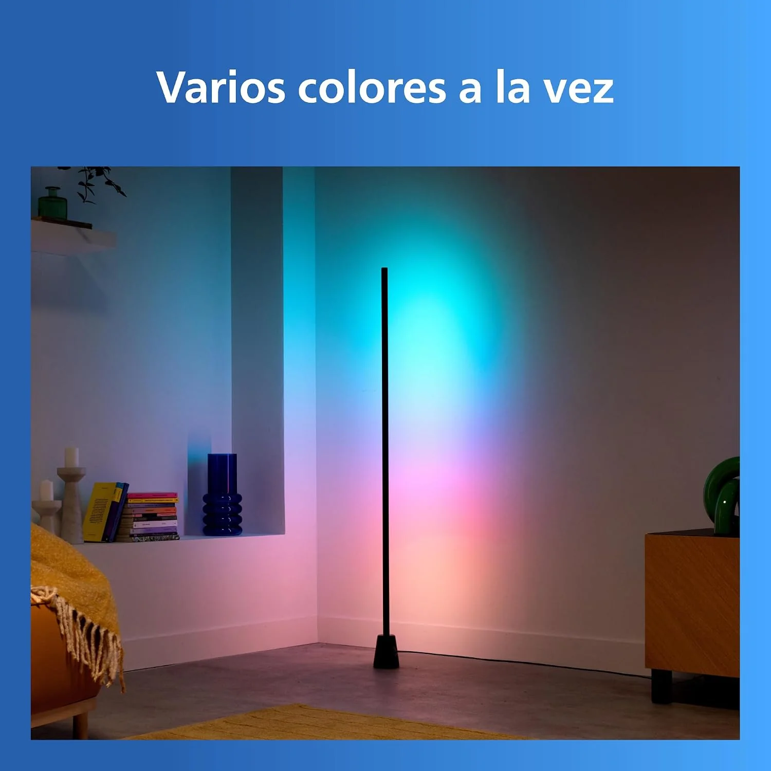 Candeeiro de Chão Inteligente Signify PHI 1.4m RGBIC LED 9.7W Wi-Fi Bluetooth Preto - Imagem 6