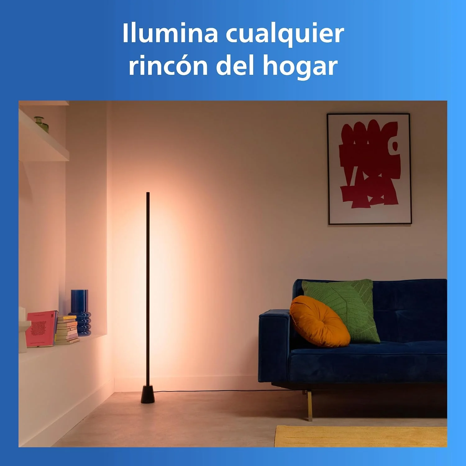Candeeiro de Chão Inteligente Signify PHI 1.4m RGBIC LED 9.7W Wi-Fi Bluetooth Preto - Imagem 4