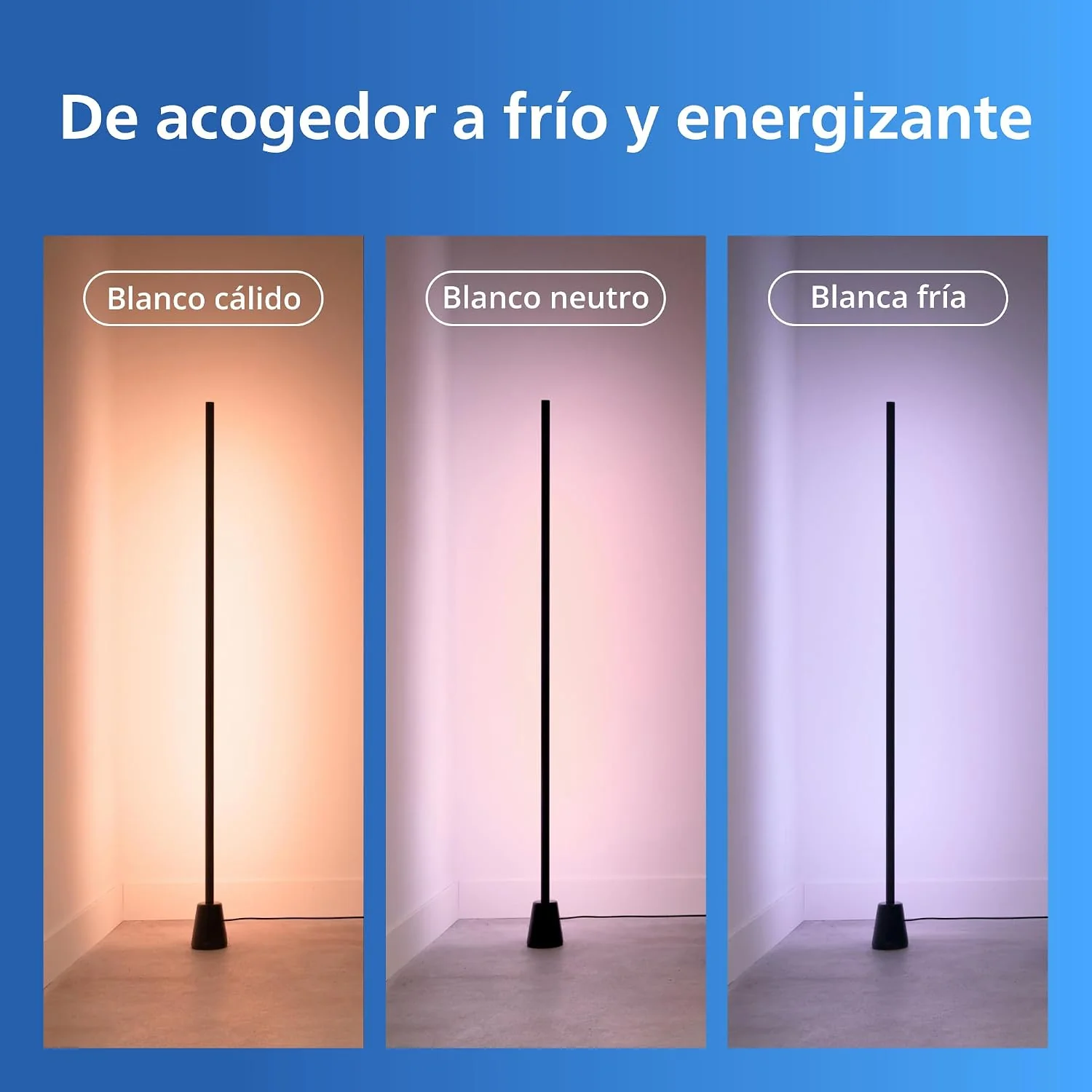 Candeeiro de Chão Inteligente Signify PHI 1.4m RGBIC LED 9.7W Wi-Fi Bluetooth Preto - Imagem 7