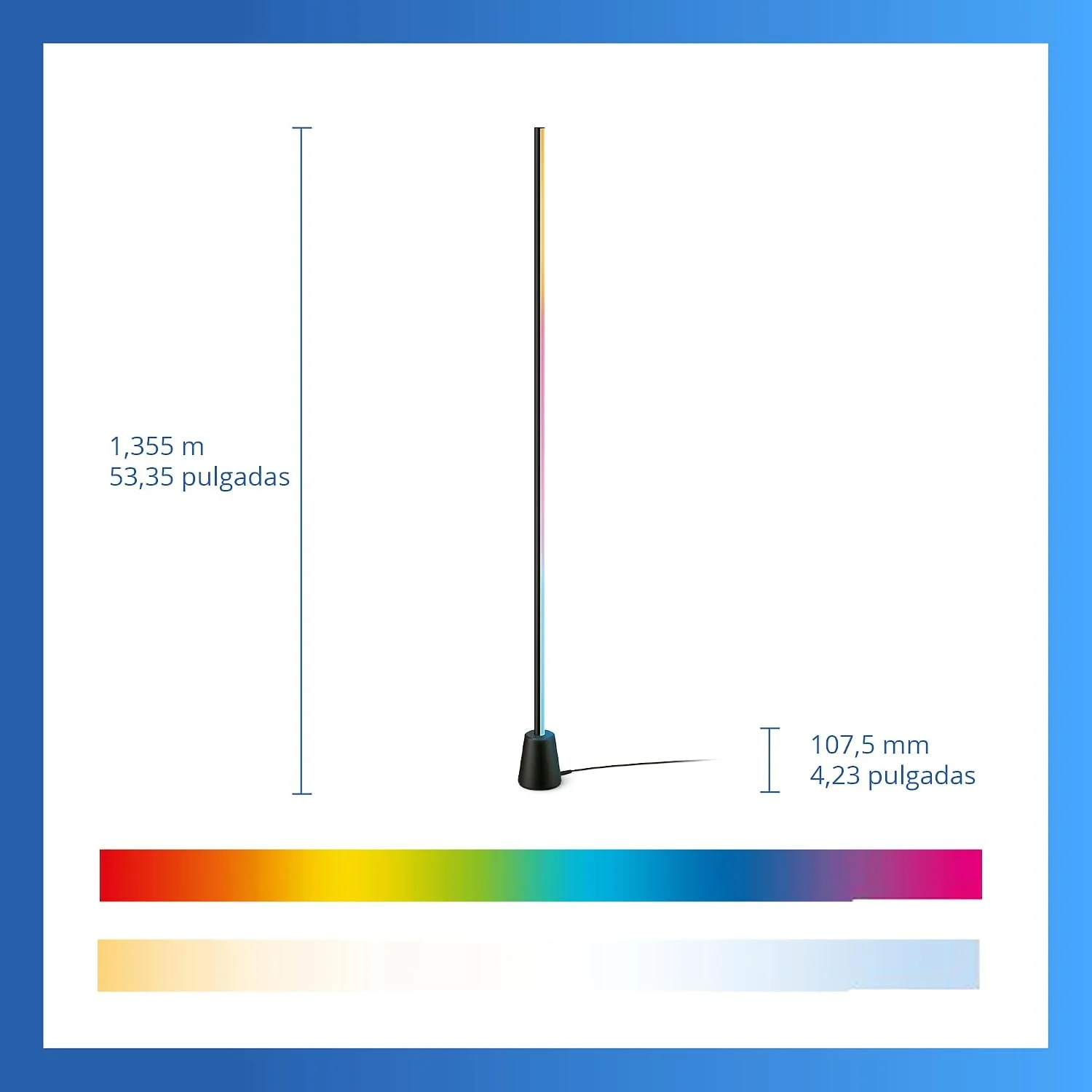 Candeeiro de Chão Inteligente Signify PHI 1.4m RGBIC LED 9.7W Wi-Fi Bluetooth Preto - Imagem 9