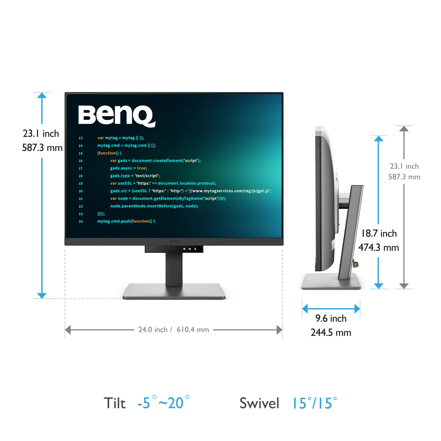 Monitor profissional BenQ RD280U 28.2" 4K+ 3:2 IPS USB-C 90W para programação - Imagem 5
