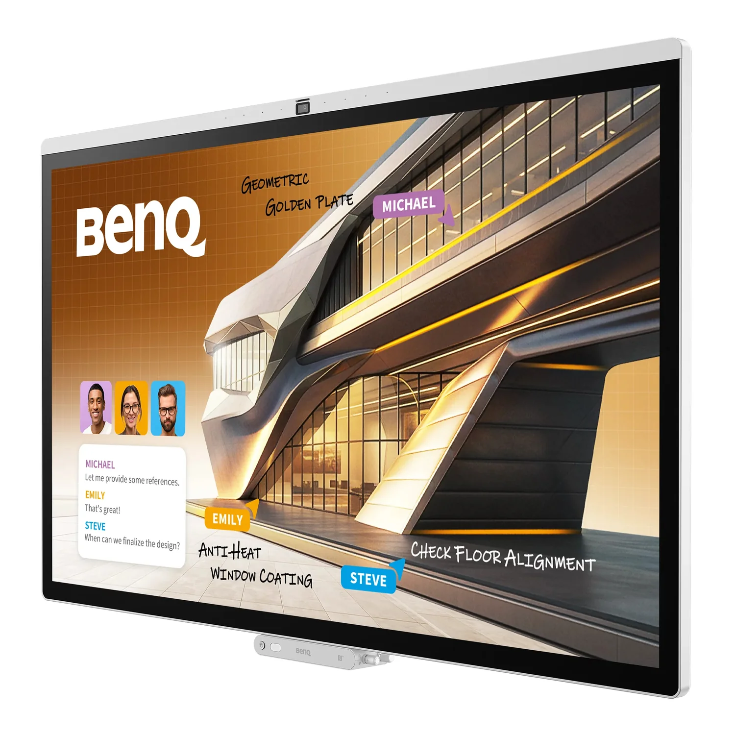 Monitor Interativo Benq CP5505 55" 4K UHD ADS Android 15 16GB 256GB Branco - Imagem 2