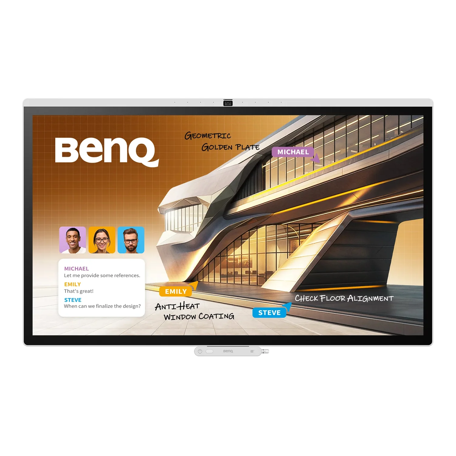 Monitor Interativo BenQ CP7505 75" 4K Ultra HD Android 15 16GB RAM 256GB Wi-Fi 6 Branco - Imagem 1