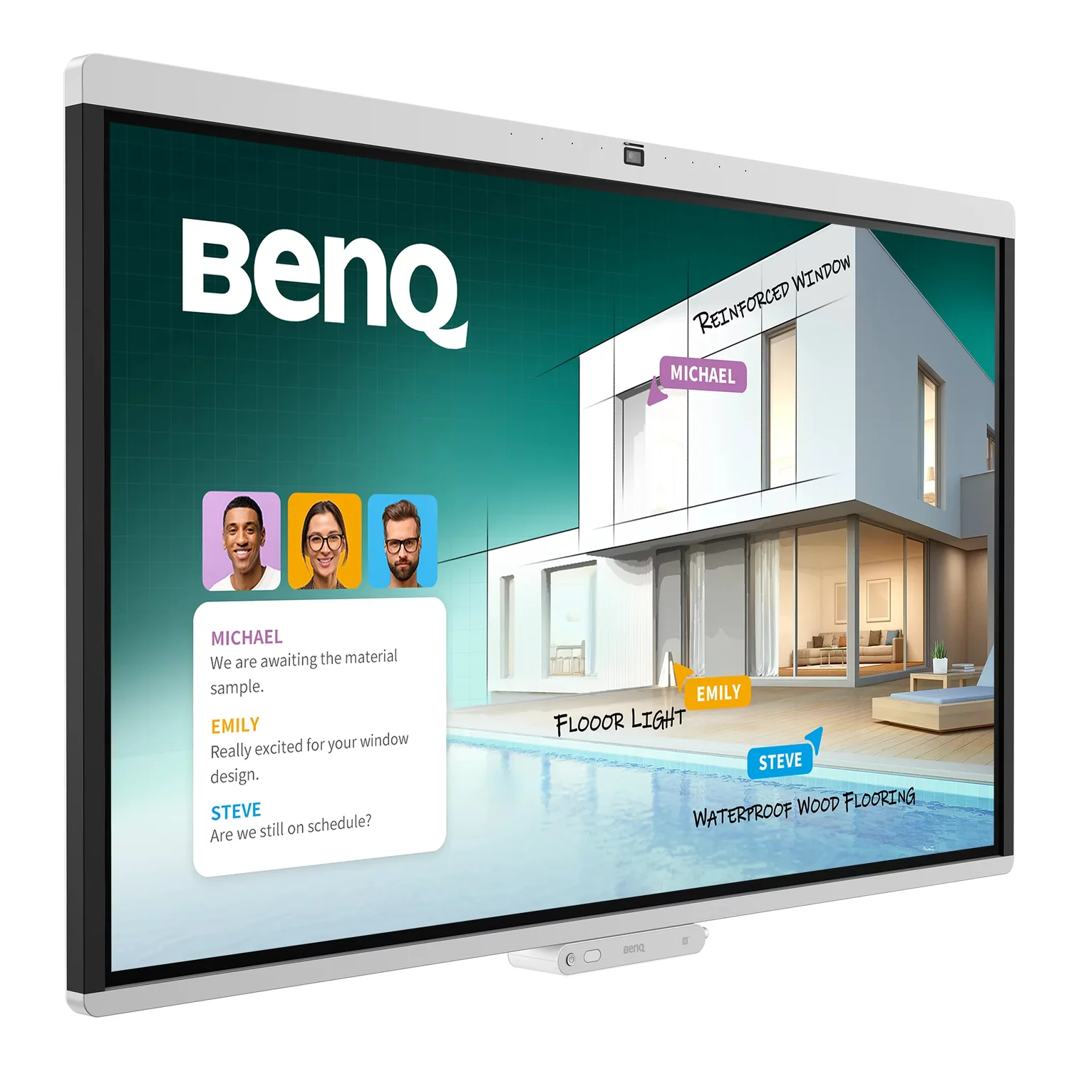 Monitor Interativo BenQ CM5505 55" 4K UHD ADS Tátil Android 15 16GB 256GB Câmara 50MP WiFi 6 Branco - Imagem 2
