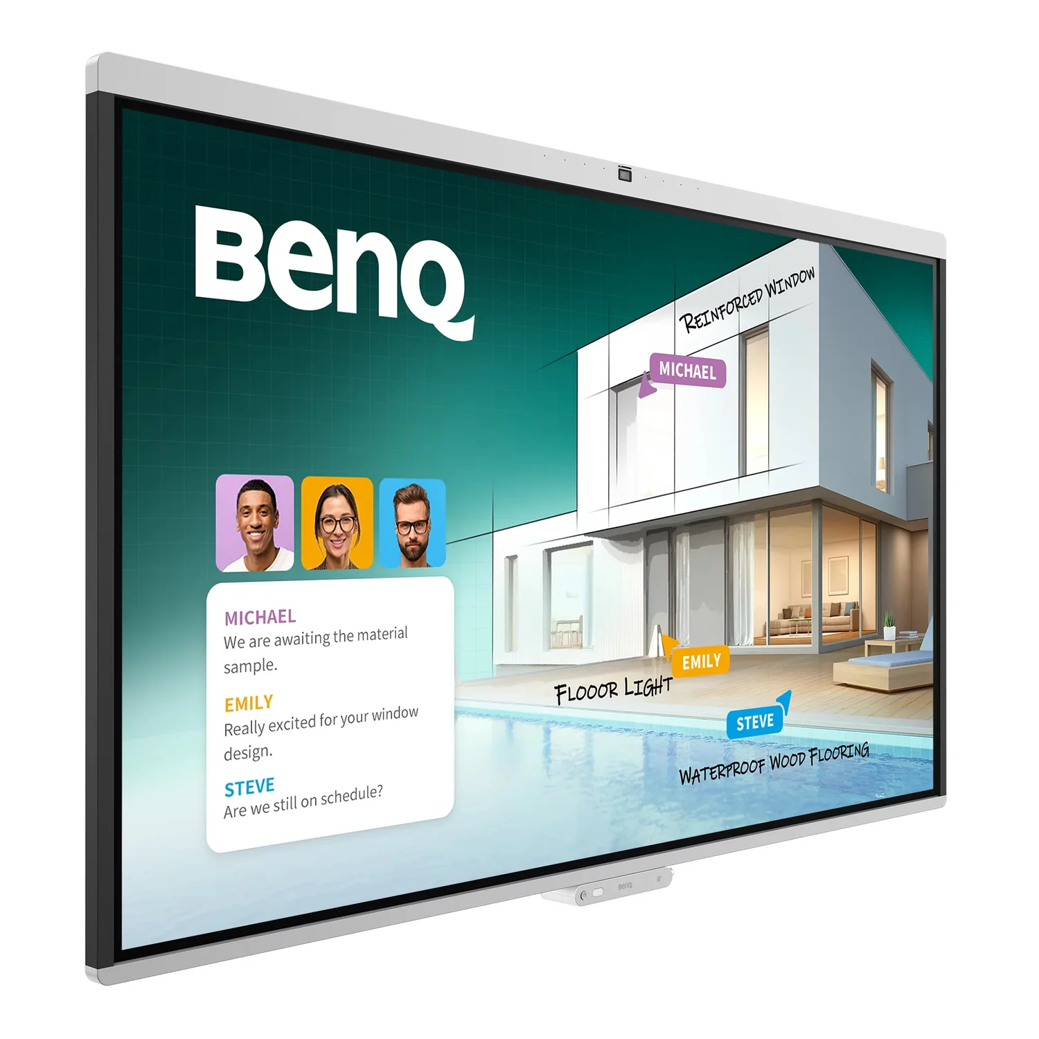 Monitor Interativo BenQ CM7505 75" 4K UHD ADS 16GB 256GB Android 15 Wi-Fi 6 Bluetooth 5.4 Branco - Imagem 2