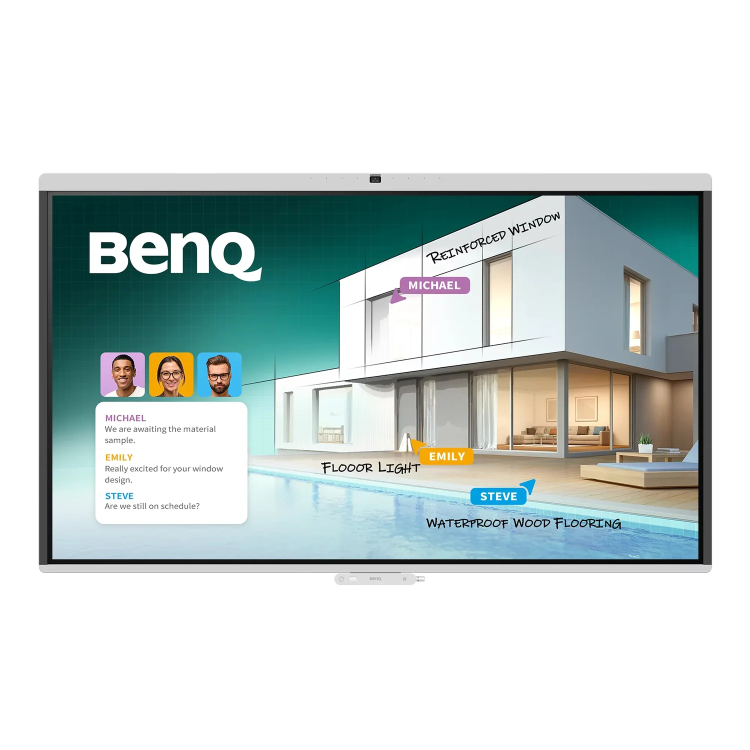 Monitor Interativo BenQ CM7505 75" 4K UHD ADS 16GB 256GB Android 15 Wi-Fi 6 Bluetooth 5.4 Branco - Imagem 1