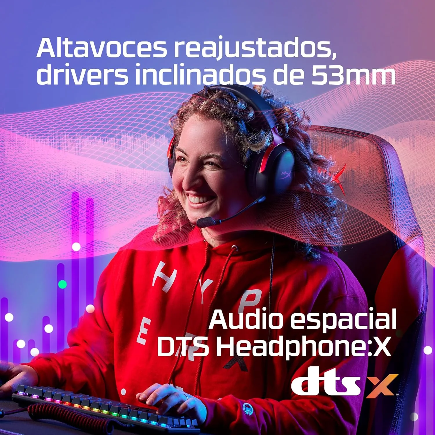 Auscultadores Gaming HyperX Cloud III com Fios Branco/Rosa - Imagem 3