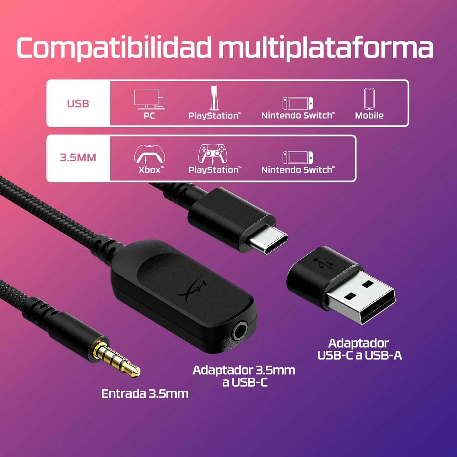 Auscultadores Gaming HyperX Cloud III com Fios Branco/Rosa - Imagem 7