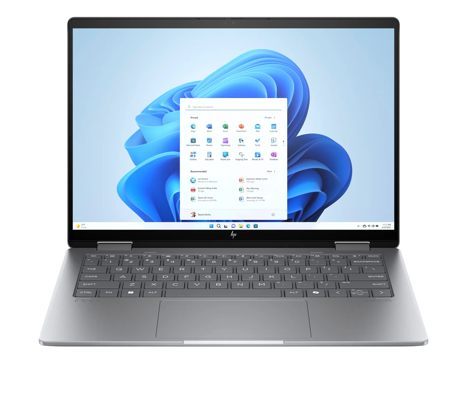 Portátil Híbrido HP Envy 14-FA0002NP 14" 3K OLED Touch AMD Ryzen 7 8840HS 16GB 1TB SSD W11 Prateado - Imagem 1