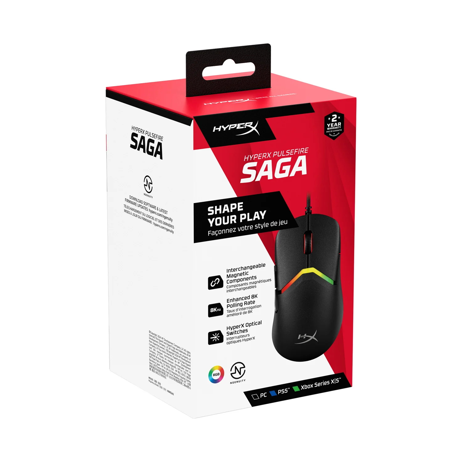 Rato Gaming com Fios HyperX Pulsefire Saga 8000 Hz 3200 DPI Preto - Imagem 2